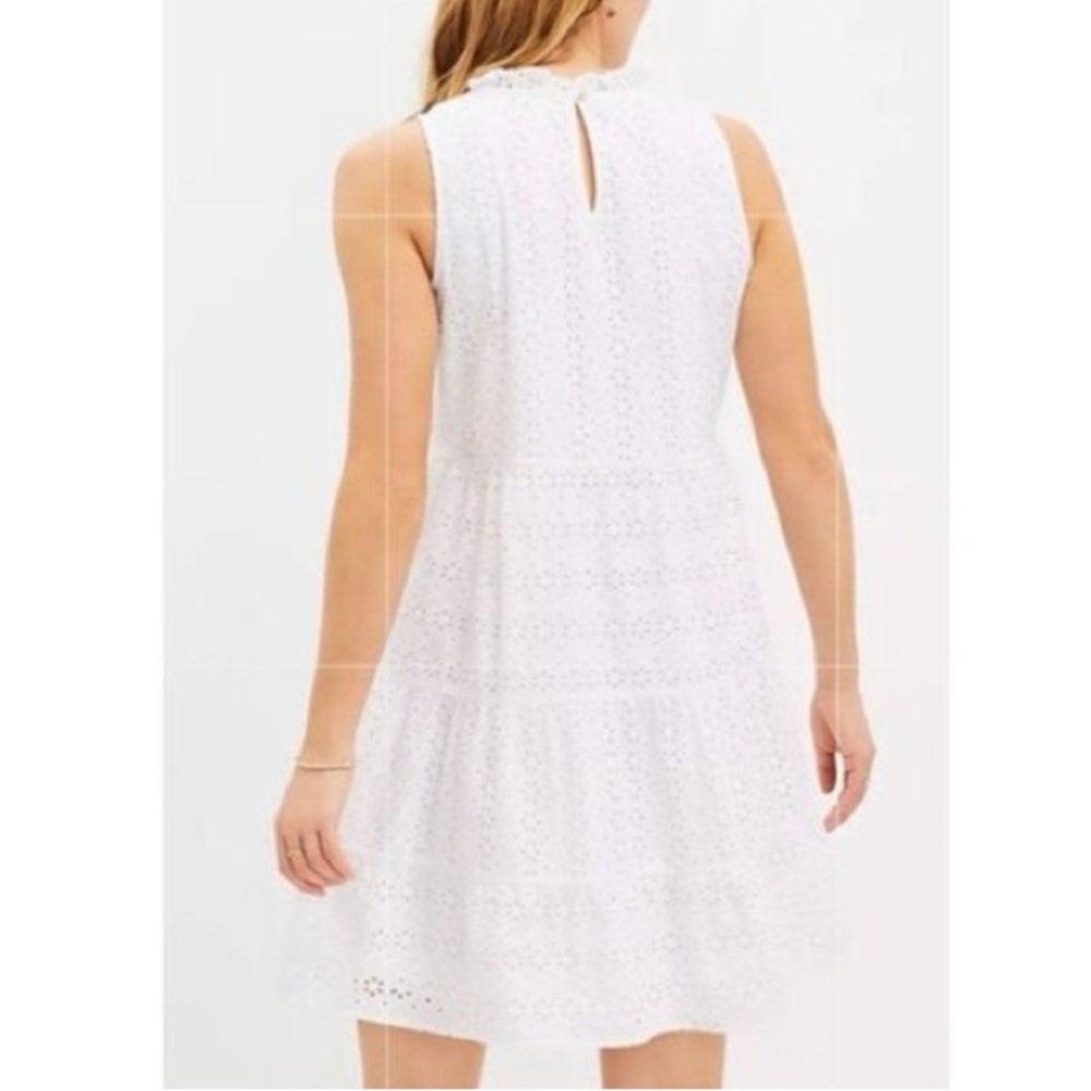 LOFT Eyelet Tiered Dress - Picture 2 of 9